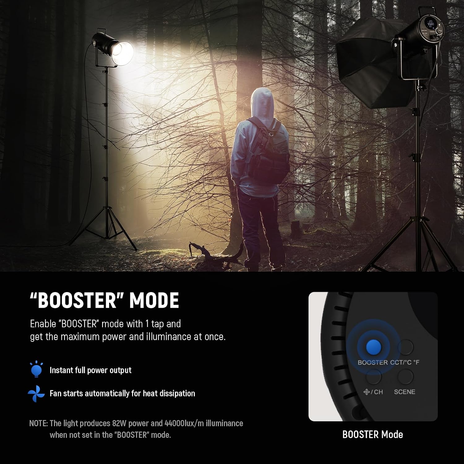 Detalle de NEEWER CB300B 320W Bi-Colour COB LED Video Light with Bowens Mount (App/2.4G Remote)