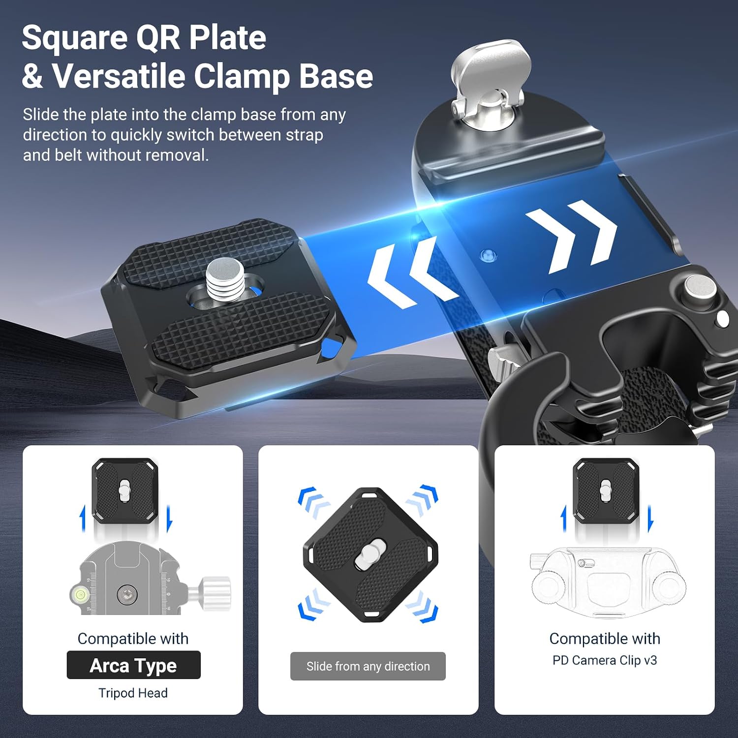 Thumbnail 1 de NEEWER Camera Backpack Clip: Quick Release Mount for PD & Arca, 22lb Load