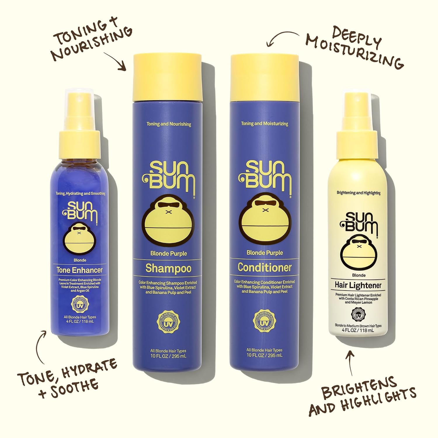 Detalle de Sun Bum Lighten and Tone Travel Kit for Blonde Hair 4 oz