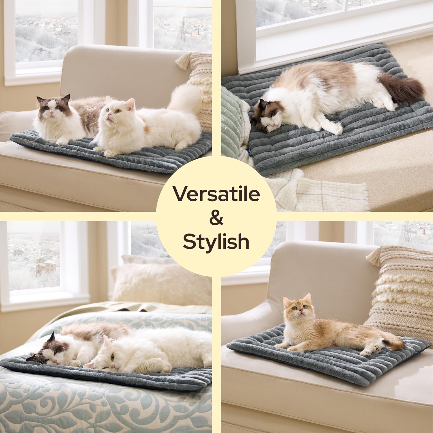 Detalle de Bedsure CA000027G0S ComfyFleece Self-Warming Cat Mat, 24 x 18-Inch