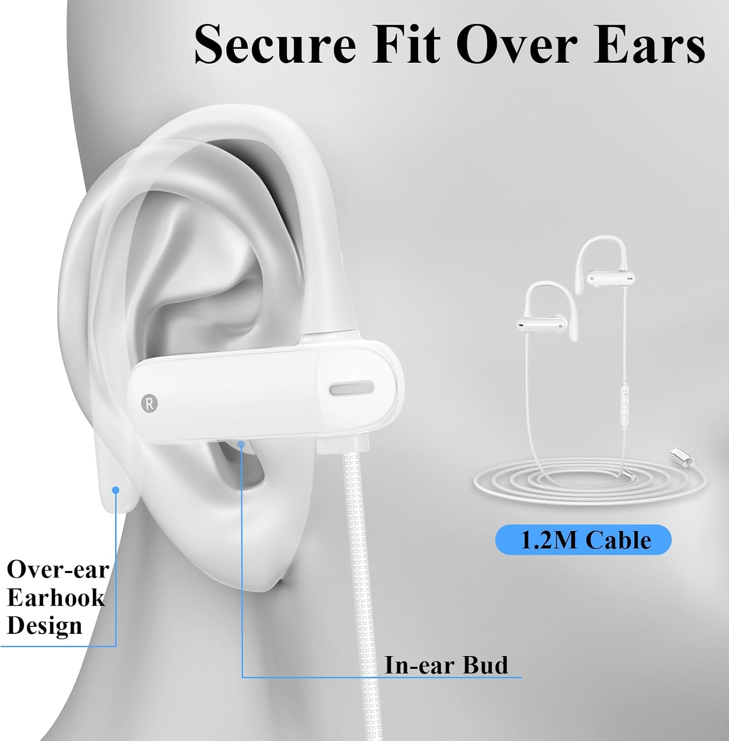 Thumbnail 2 de USB C Headphones with Mic White