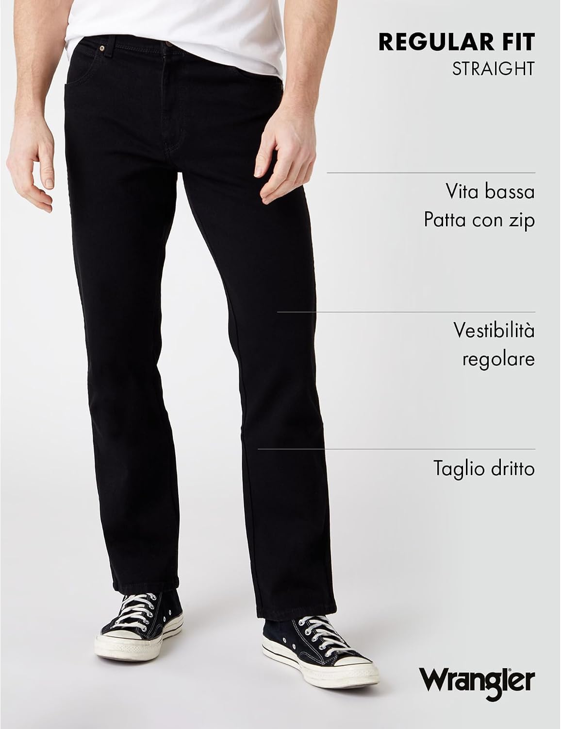 Detalle 2 de Wrangler Uomo Durables Regular Fit Jeans 112126000, 31", 32 - Nero