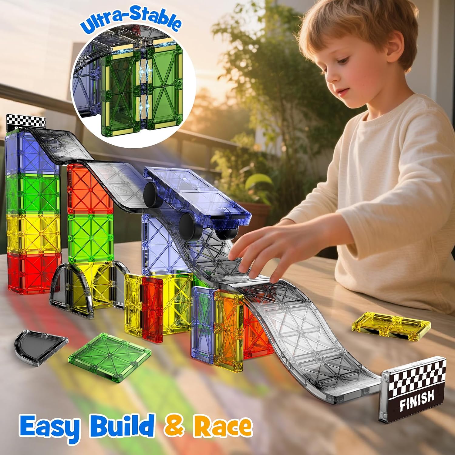 Detalle de Set Costruttivo Magnetico 2-in-1 con 40 pezzi per bambini 🧩