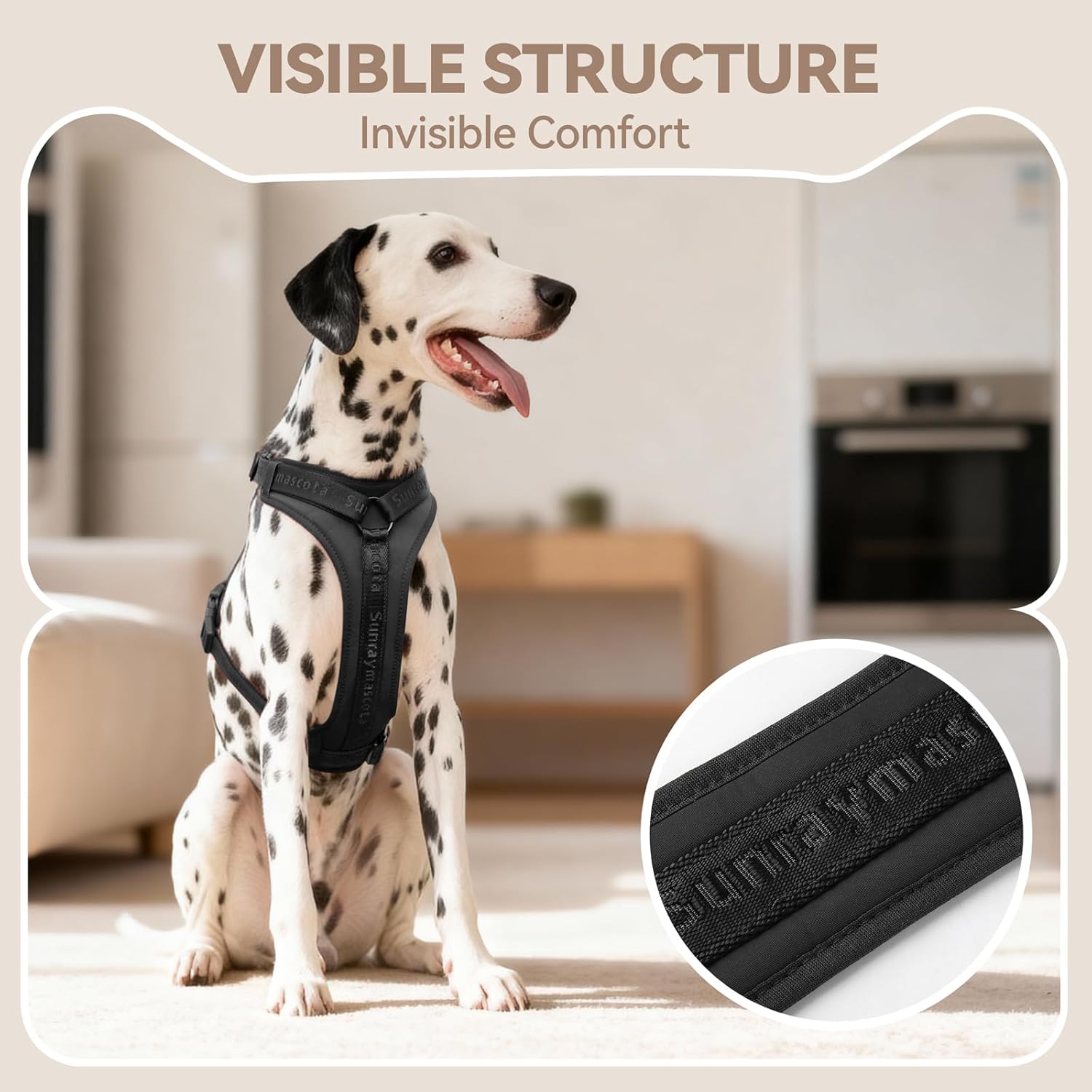 Thumbnail 6 de Sunraymascota No-Pull Dog Harness for Large Dogs – Lycra Elastic, Breathable Mesh, Easy On/Off