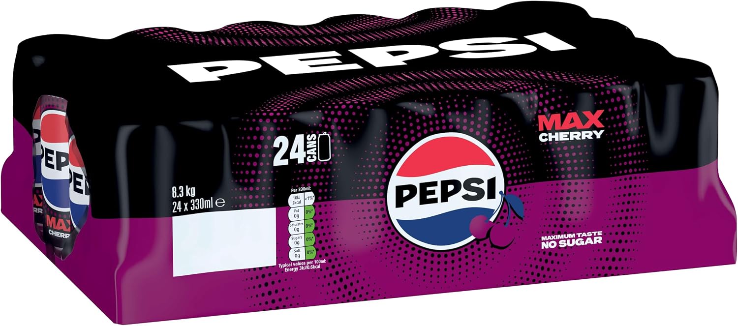 Detalle de Pepsi Max Cherry No Sugar Cola Cans (24 x 330ml)
