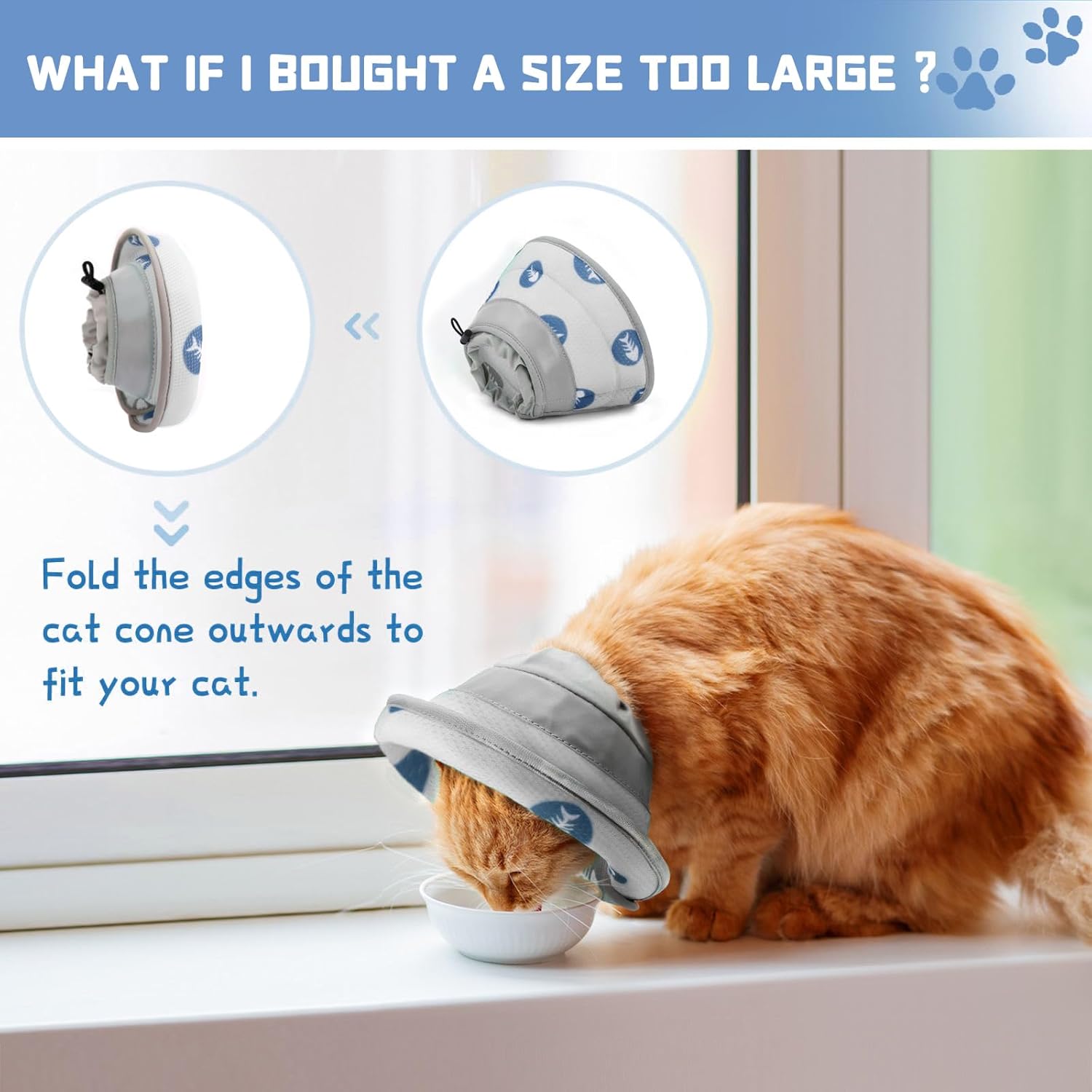 Thumbnail 3 de Supet soft cat recovery cone collar for post-surgery licking (Adjustable, EPE) – Grey, M