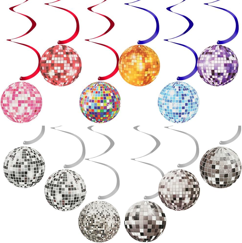 OFFCUP 12pcs Décorations Disco 60 cm