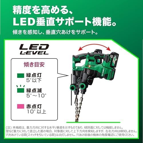 Detalle 1 de HiKOKI DH3628DA(XPZ) 36V充電式ロータリハンマドリル・ブルポイントセット