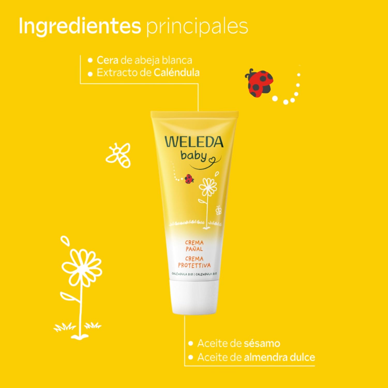 Detalle 2 de Weleda - Crema Pañal de Caléndula 🌼 Cuida el Piel del Bebé