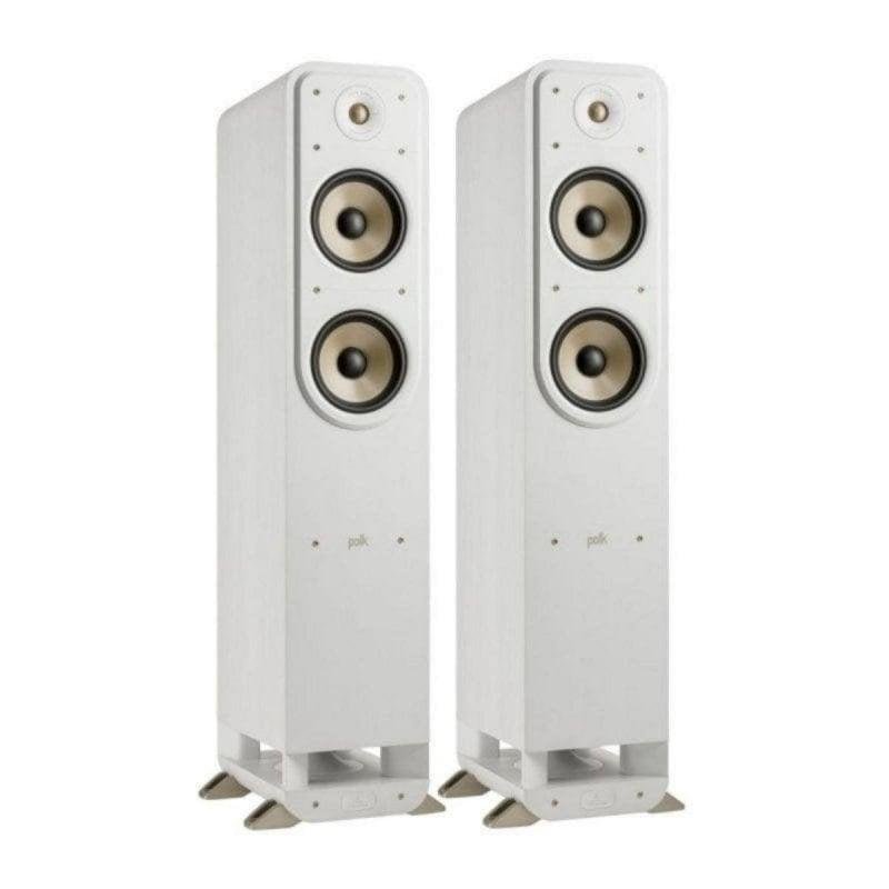 Detalle 2 de Polk Signature Elite ES55 (pareja) – Altavoces de suelo Hi‑Fi en blanco para audio detallado