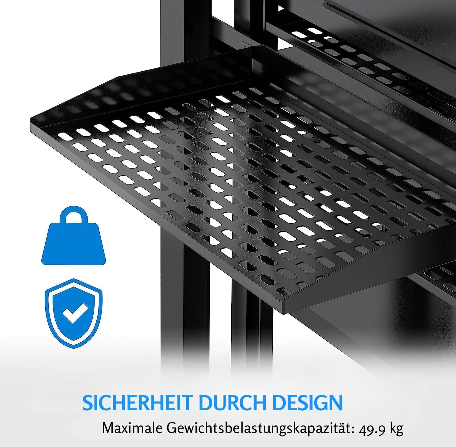Thumbnail 2 de Pyle Fachboden 2er-Set 19 Zoll 1U Rack Shelf – belüfteter Stahlrackboden mit 50 kg Tragkraft