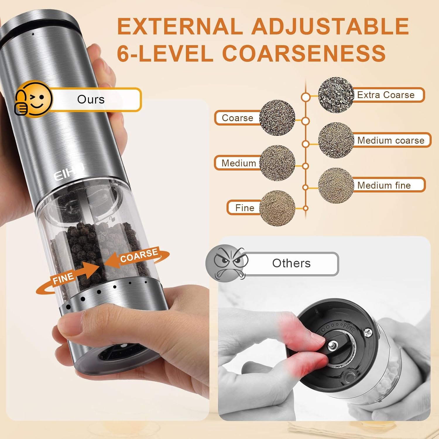 Thumbnail 1 de Electric Salt and Pepper Grinder Set with USB-C Rechargeable Power