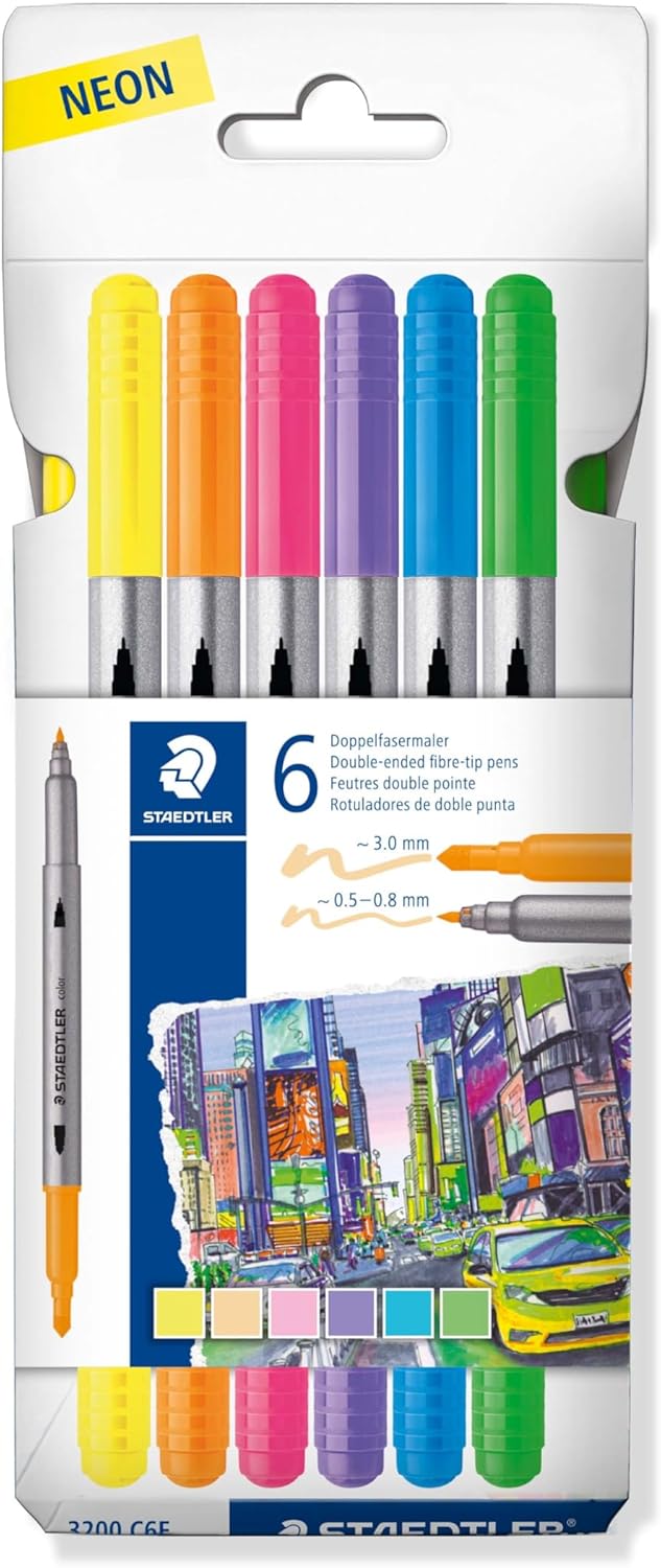 Thumbnail 5 de STAEDTLER Doppelfasermaler TB36 – Zweifach-Spitzen, 36 Leuchtfarben, Schachtel mit Klarsicht