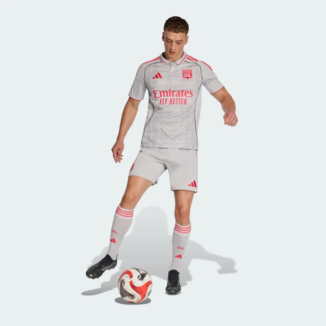 Detalle de Camiseta tercera equipación Olympique de Lyon 25/26 de Adidas – Gris