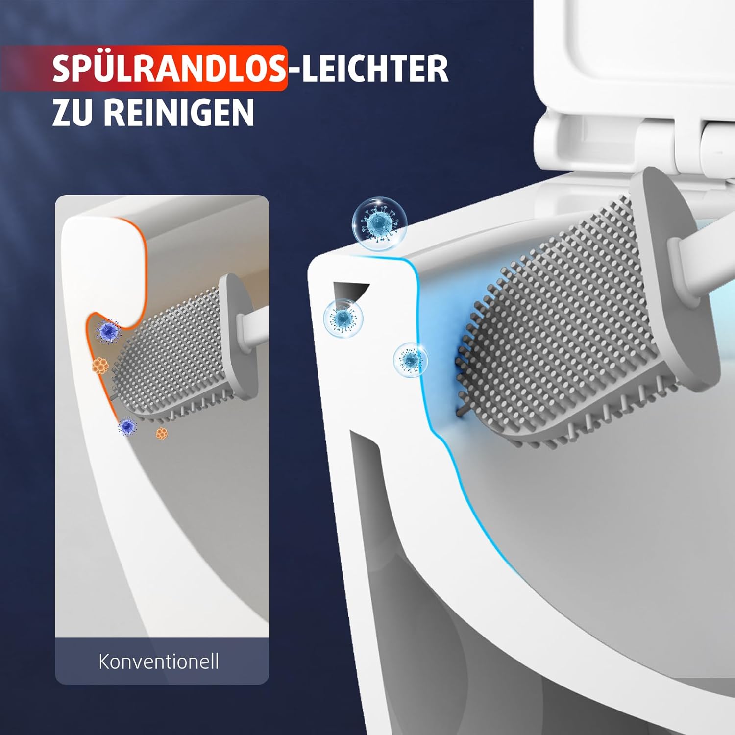 Thumbnail 3 de Rainsworth Hänge WC Spülrandlos Toilette – 360° Einloch Superspin Spülung, Absenkautomatik und softclose Sitz