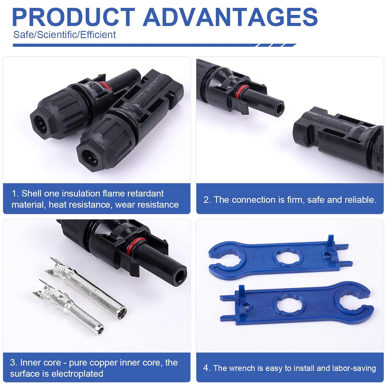 Detalle de Solarpanel Stecker 15 Paar für PV