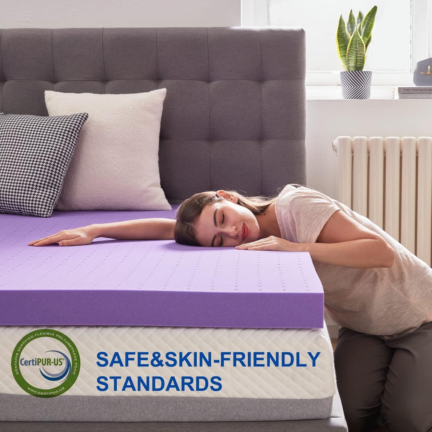 Thumbnail 3 de SINWEEK Twin XL 2-Inch Gel Memory Foam Mattress Topper (CertiPUR-US Certified)