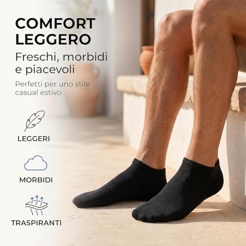 Detalle 2 de PS PROUTHS 12 Paia Calzini Corti Bassi Unisex Cotone Traspiranti