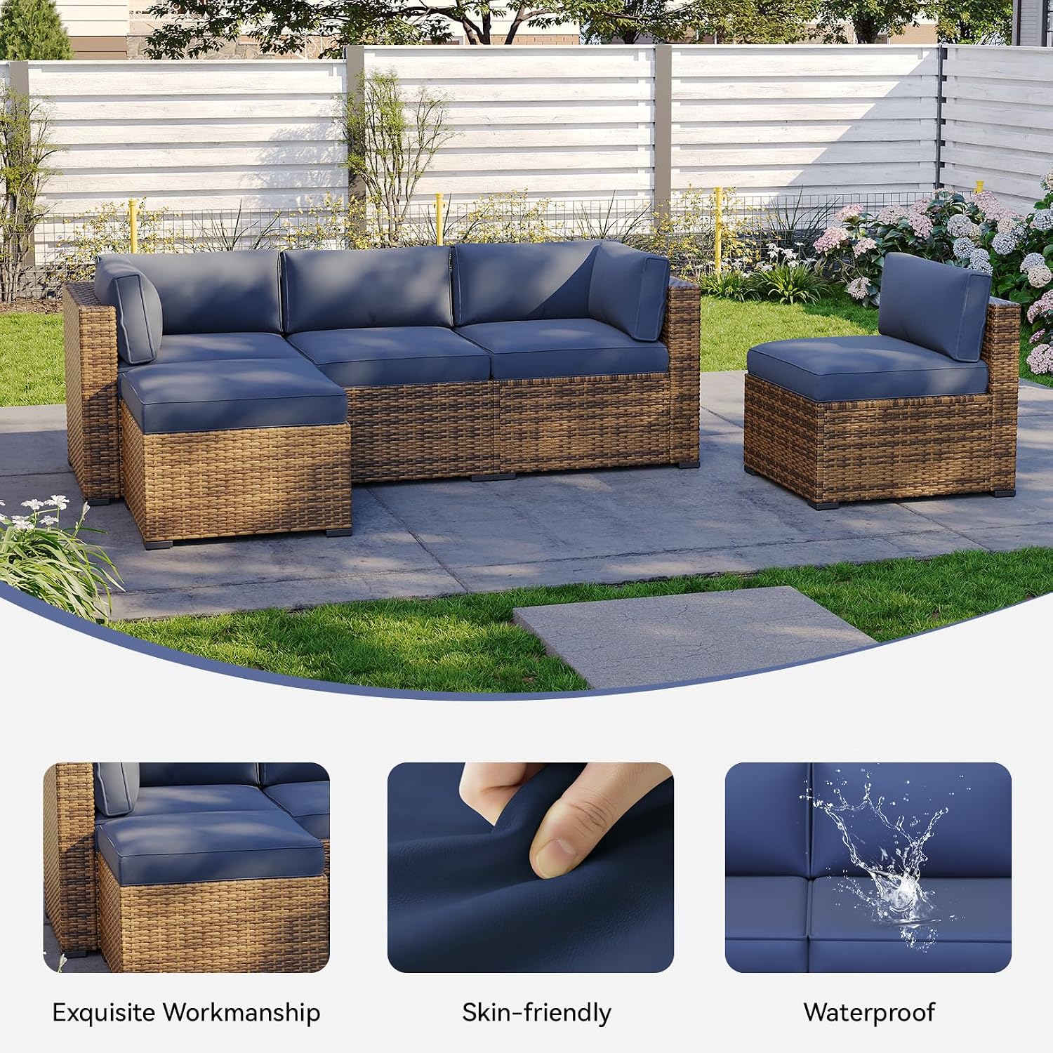 Detalle 2 de Aoxun Patio Cushion Covers 11-Piece Set