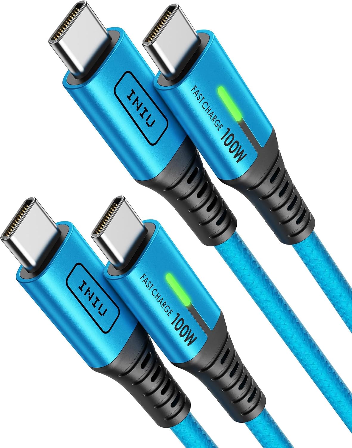 Detalle de INIU USB C auf USB C Kabel 100W, 2m+2m blau