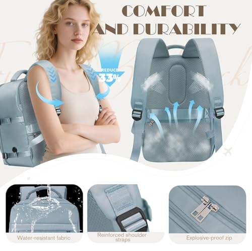 Detalle 1 de Yankony mochila de viaje cabina 30L 45x36x20 con bolsillo antirrobo (azul)