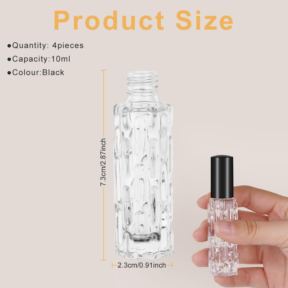 Detalle de LOPHE flacons de parfum vides rechargeables Nior – vaporisateur de voyage 4 x 10 ml, mini portable anti-fuites