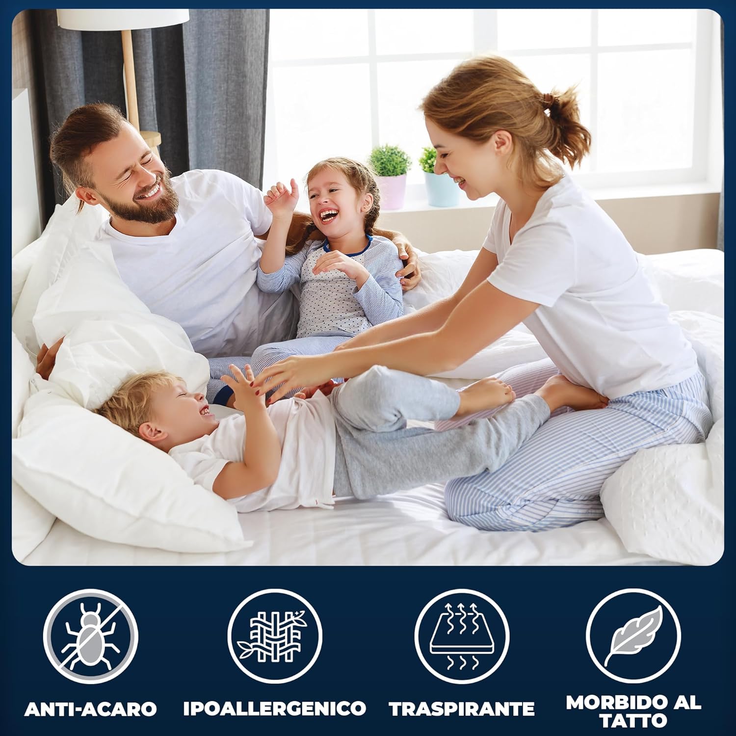 Thumbnail 2 de Flowen Coprimaterasso impermeabile Una Piazza e Mezza 120x200 cm in cotone e microfibra