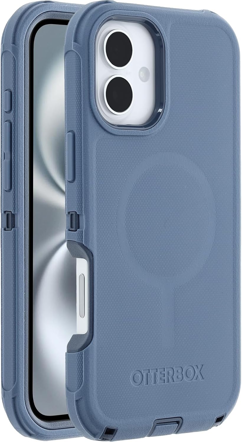 Detalle de OtterBox Defender Series MagSafe Case for iPhone 16 Plus blue