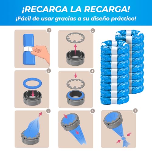 Detalle 2 de My Happy Nappy: Recambios compatibles para Tommee Tippee Twist & Click, Sangenic y más (16 unidades, 4,5 m)