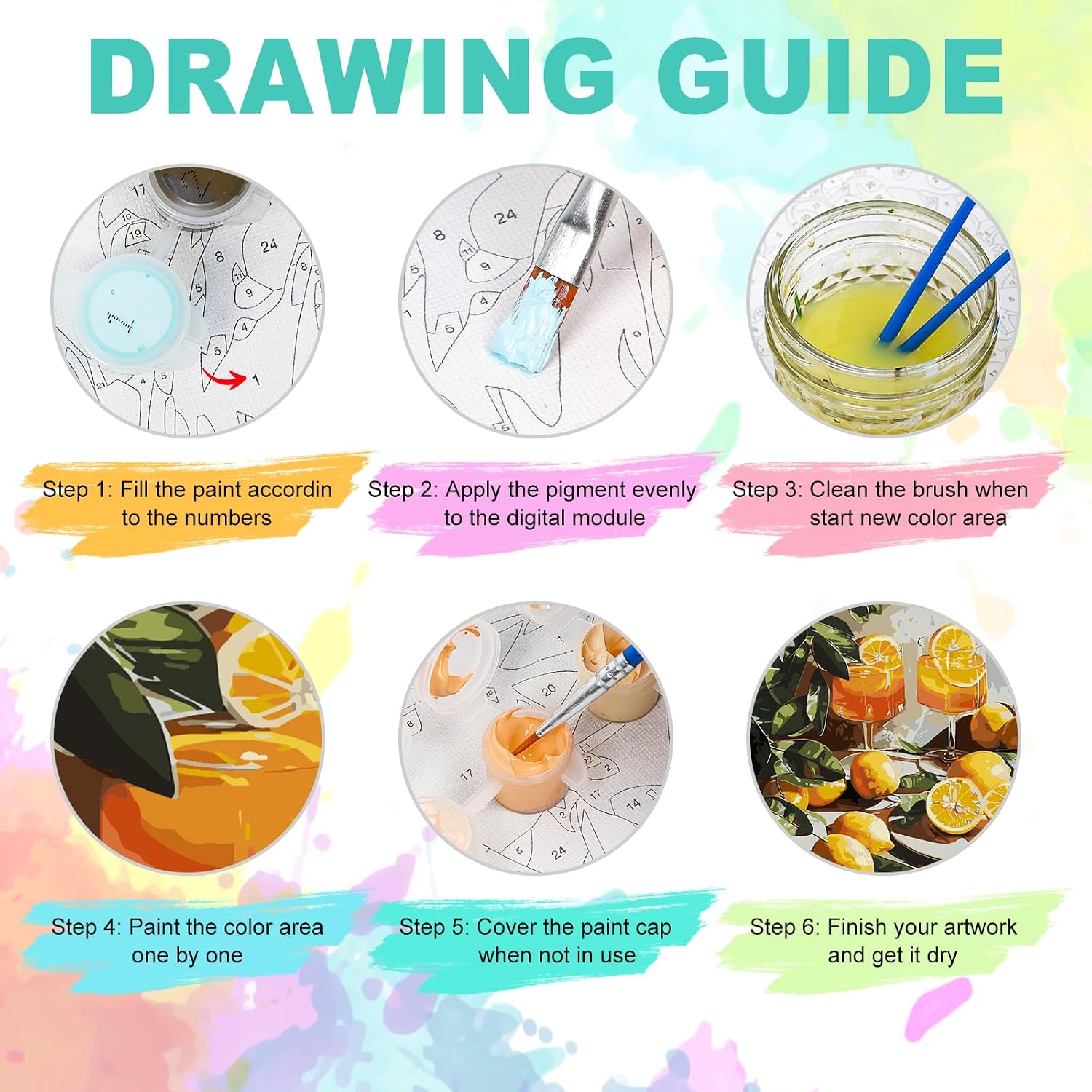 Detalle 1 de GEEHEIY Paint by Numbers Kit, 16x20 Inch