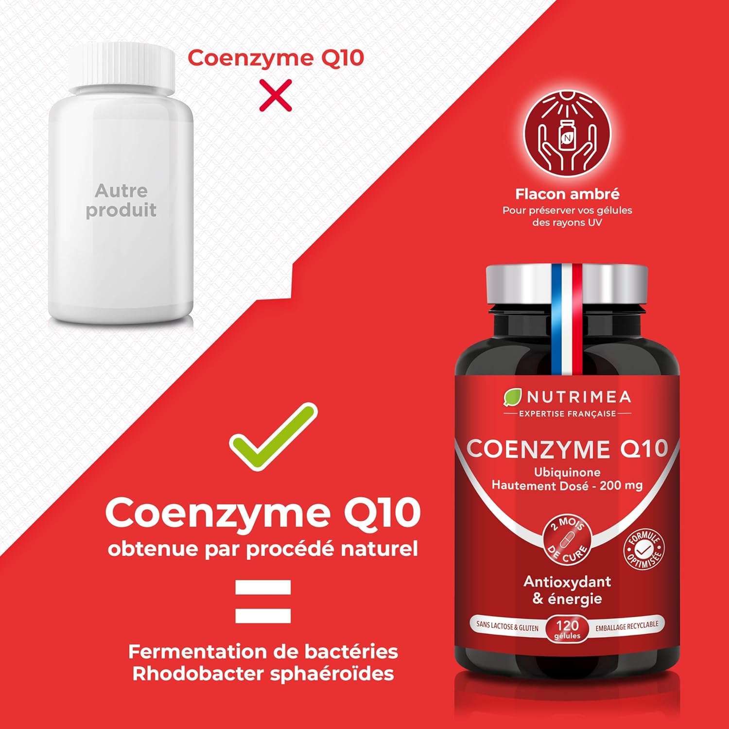 Thumbnail 2 de Coenzyme Q10 (ubiquinone → ubiquinol) Nutrimea – Précurseur d’ubiquinol, 120 gélules vegan