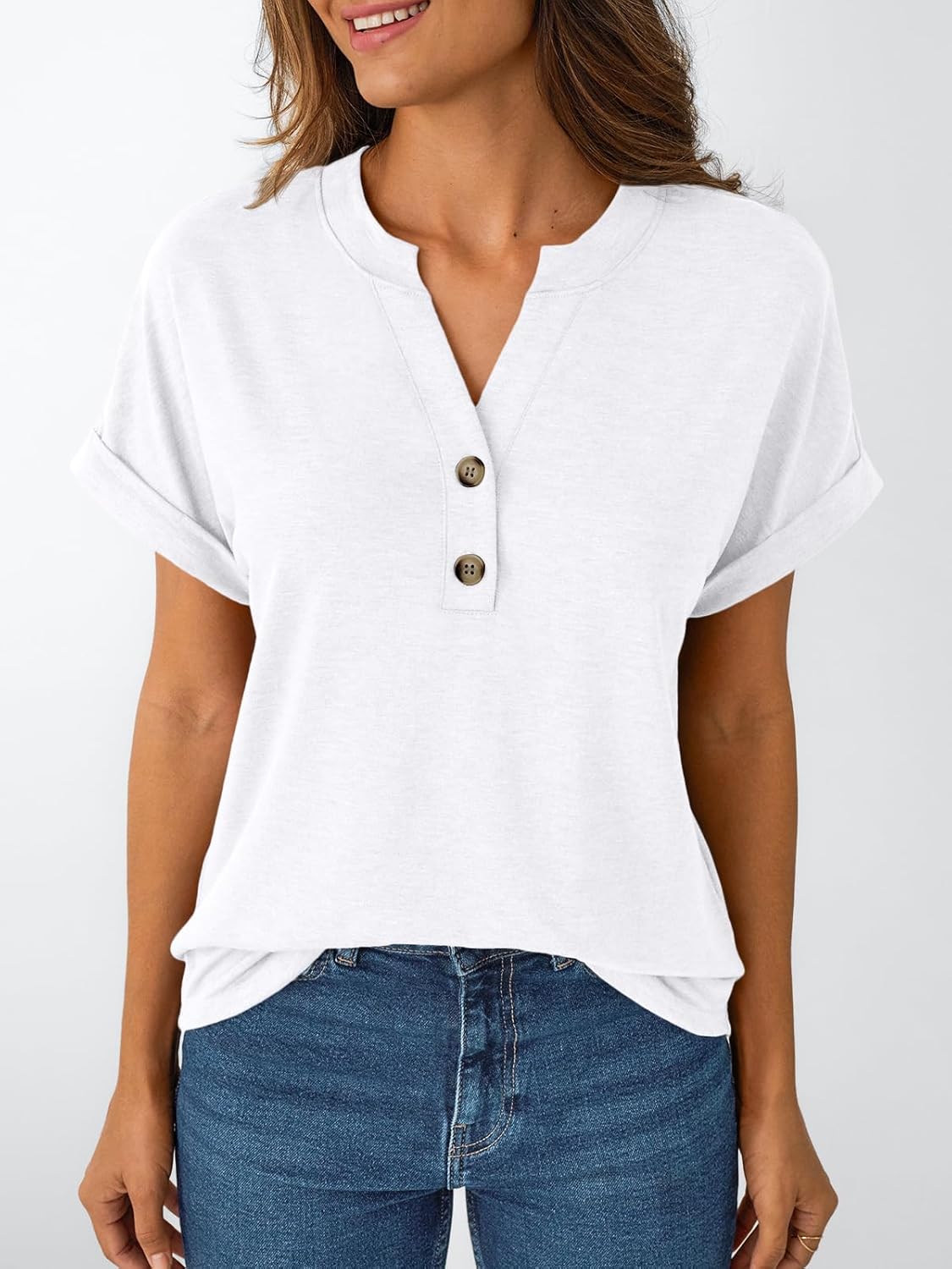 Thumbnail 1 de AUTOMET Women's Short Sleeve Henley Dressy Casual Summer Tops (2026)