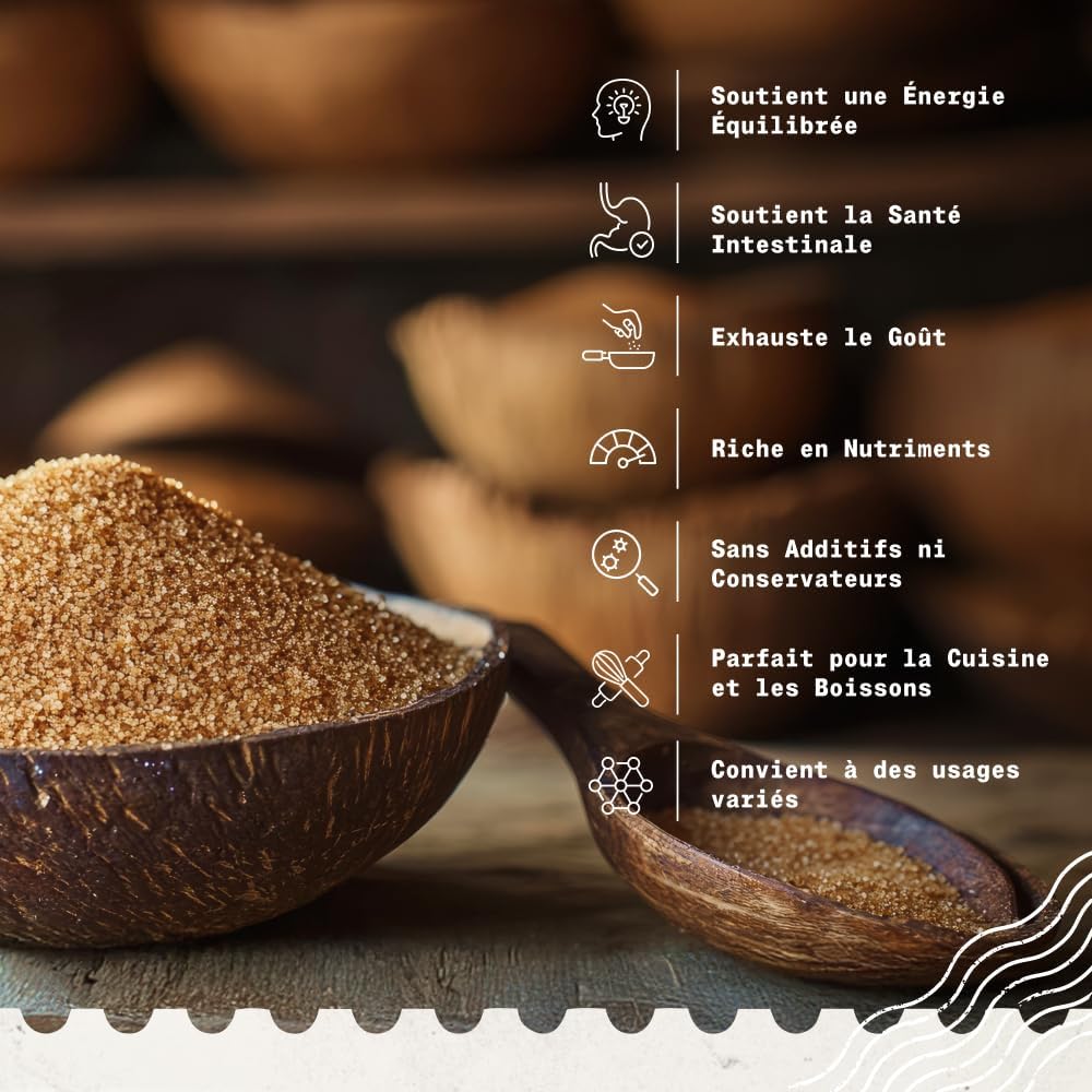 Detalle de NaturaleBio Sucre Coco 450 g – Édulcorant naturel et durable à base de sève de coco