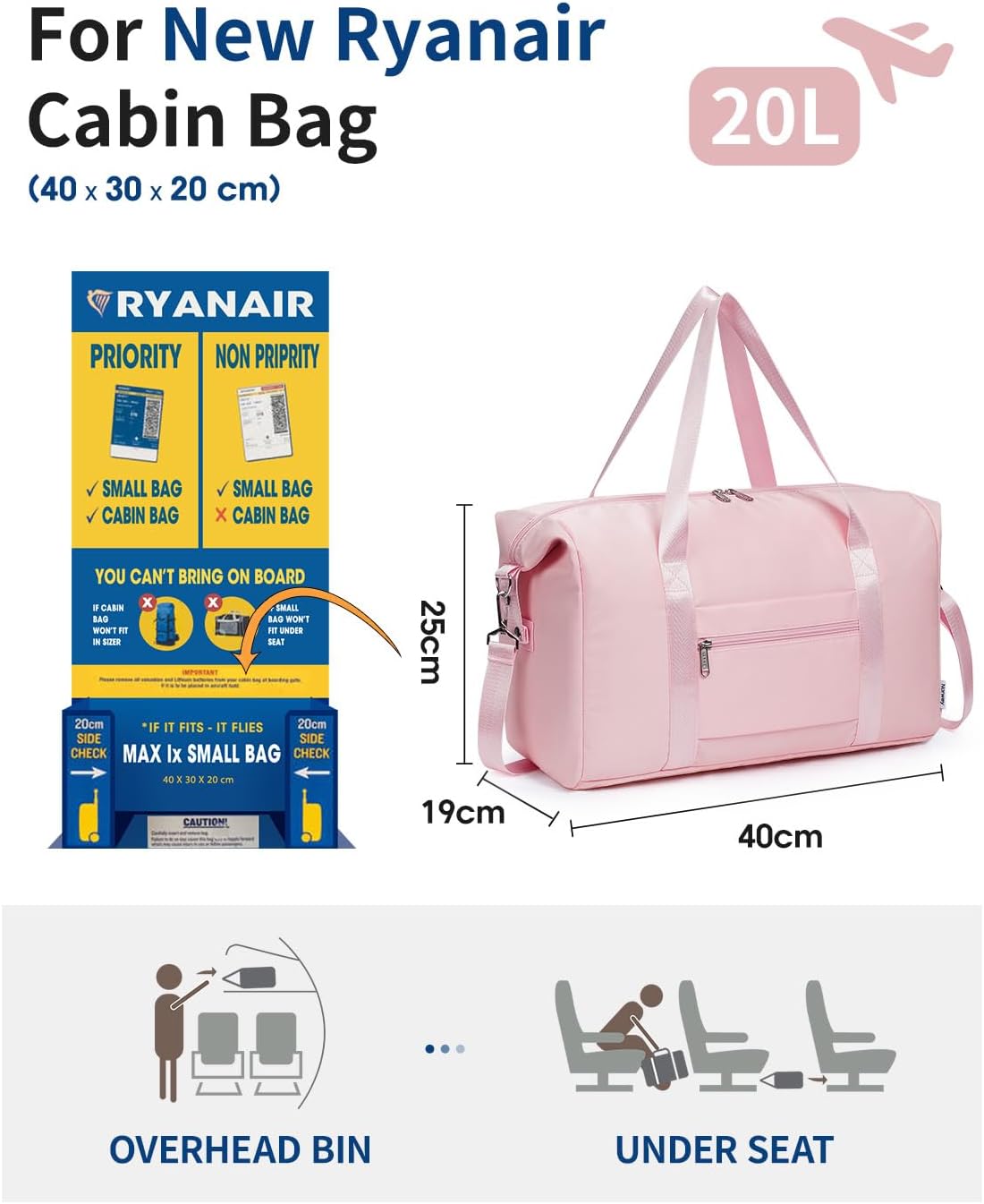 Detalle 2 de Narwey Ryanair underseat cabin bag 20L