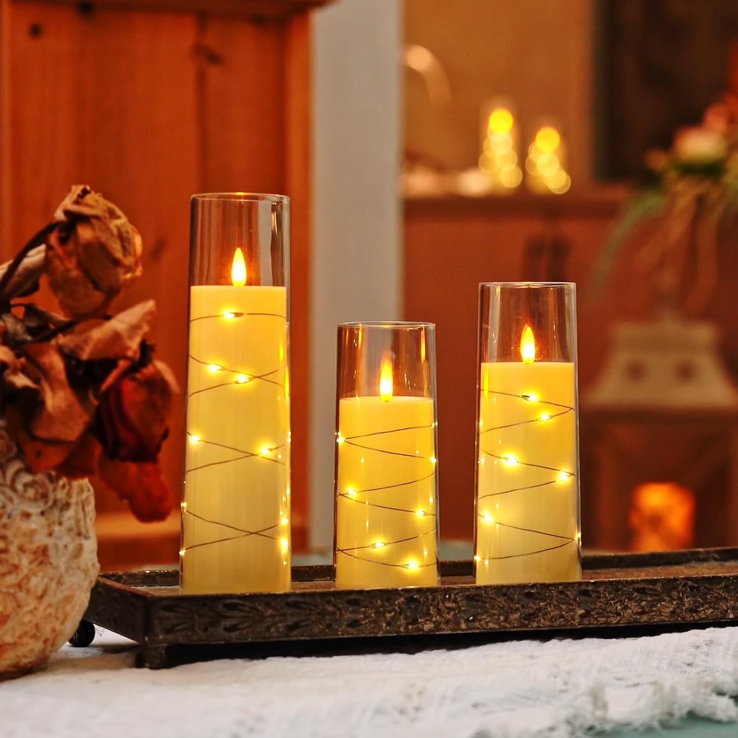 Thumbnail 2 de Homemory Flickering Flameless Candles 5-set
