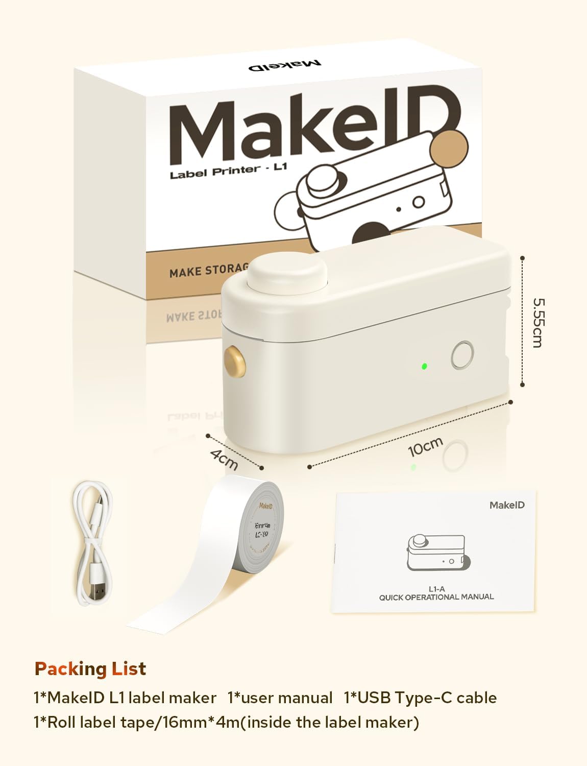 Thumbnail 5 de Makeid L1‑C Mini etichettatrice ricaricabile con Bluetooth