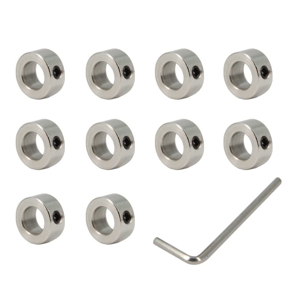 Detalle 2 de Zeberoxyz 10PCS/Pack 10mm Shaft Lock Collar (T10) – Stainless Steel