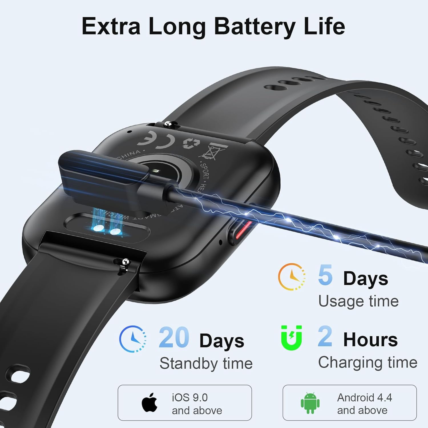 Detalle 2 de VKROBAG Smart Watch for Women and Men — 1.85" HD Fitness Watch with Calls, 115+ Sport Modes, 260mAh Battery, IP68