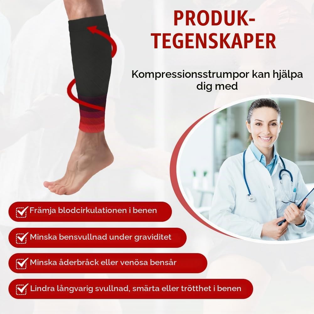 Detalle de ACWOO 3937743 vadkompressionsärmar, knälånga med hög stretch