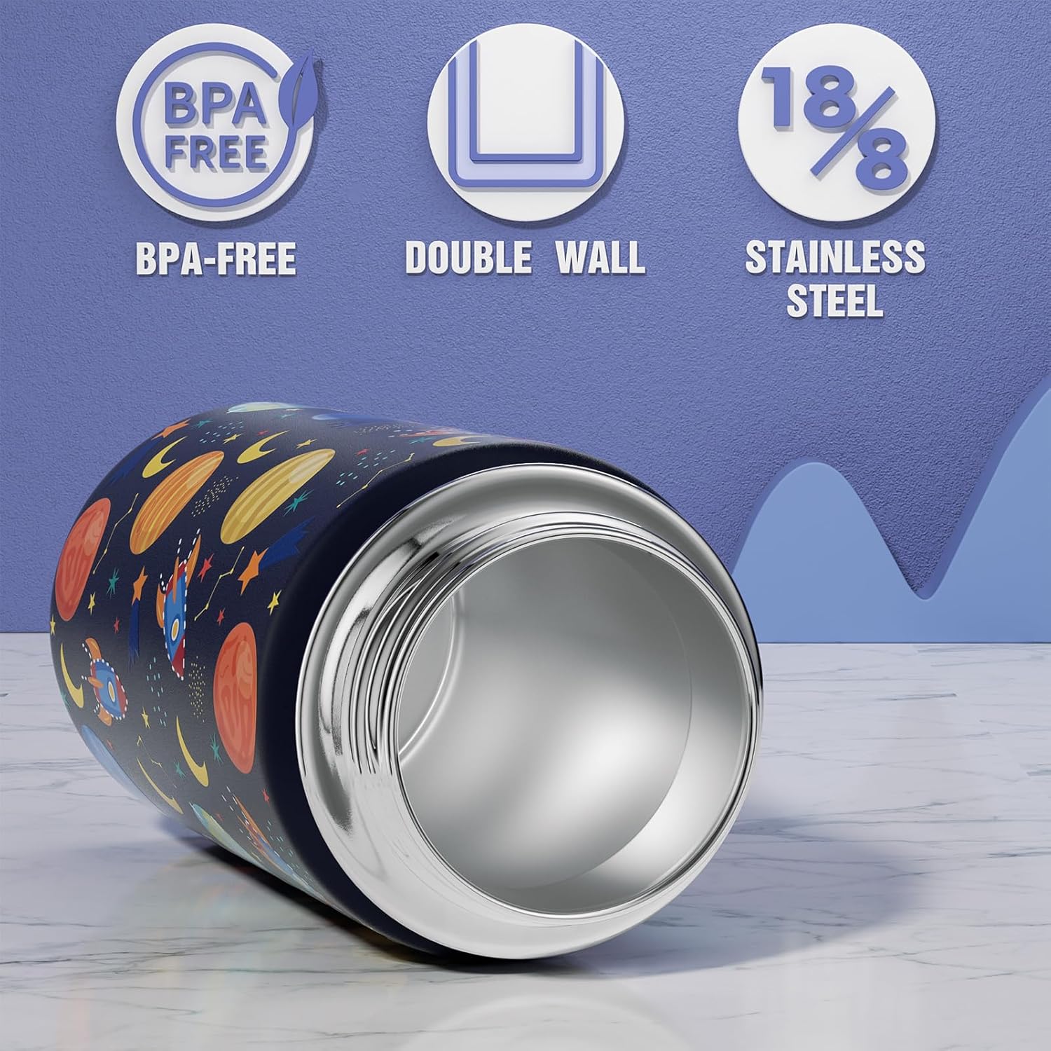 Thumbnail 5 de Fimibuke Kids Insulated Water Bottle (14oz) – 2 Pack, BPA Free Stainless Steel