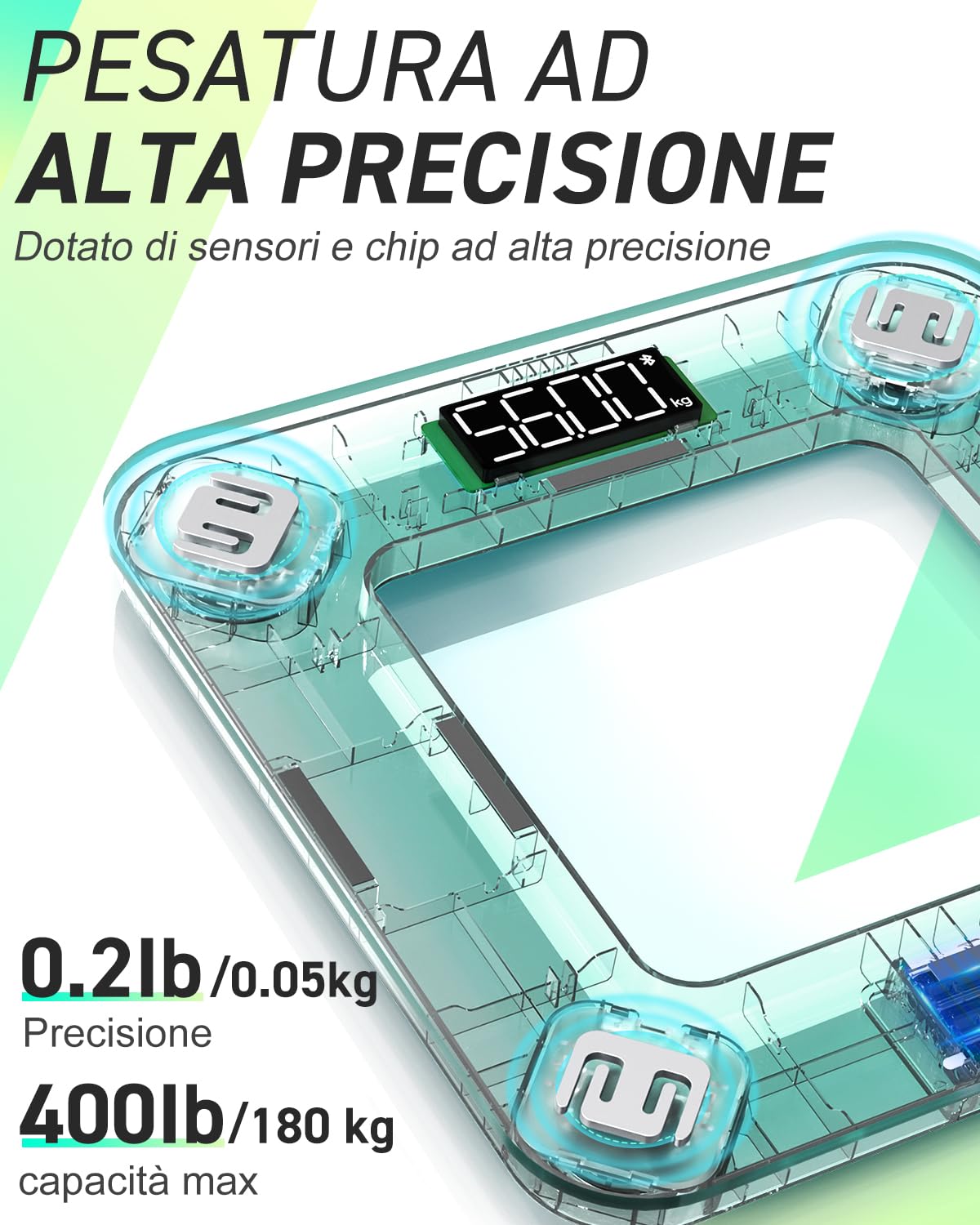 Thumbnail 5 de INSMART Bilancia Pesapersone Digitale 180KG