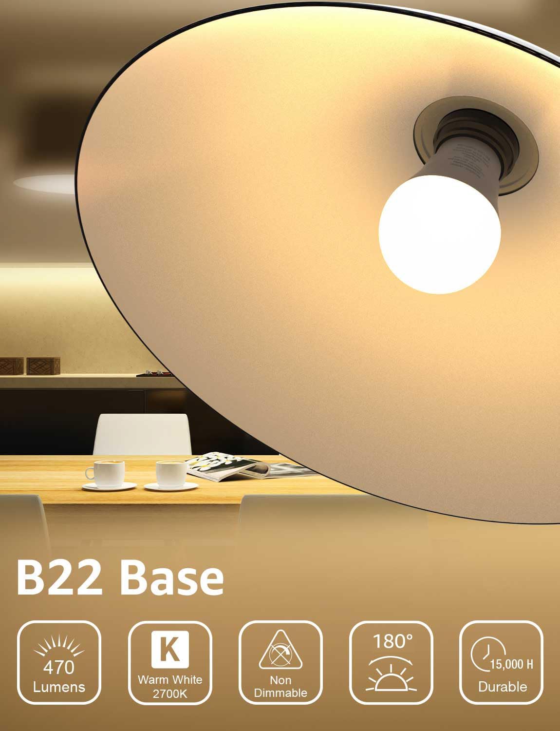 Detalle 2 de Lepro Bayonet G45 4.9W 470lm B22 LED (Pack of 6)