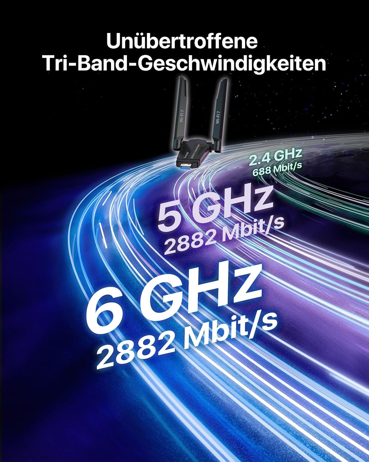 Detalle de WLAN Stick BE6500 WiFi 7 für PC