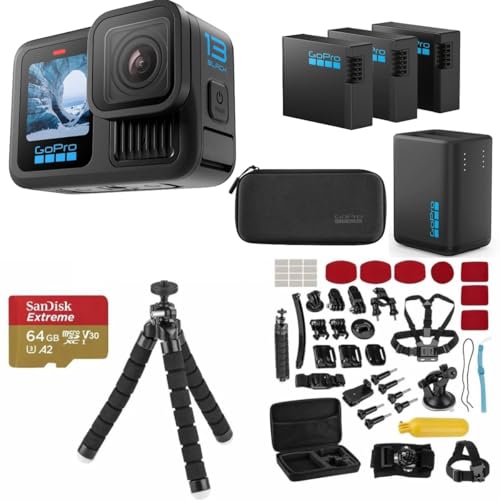 Detalle de GoPro HERO13 Black Action Camera Bundle with 3 Enduro Batteries & 64GB SD: All-Day Adventure Gear