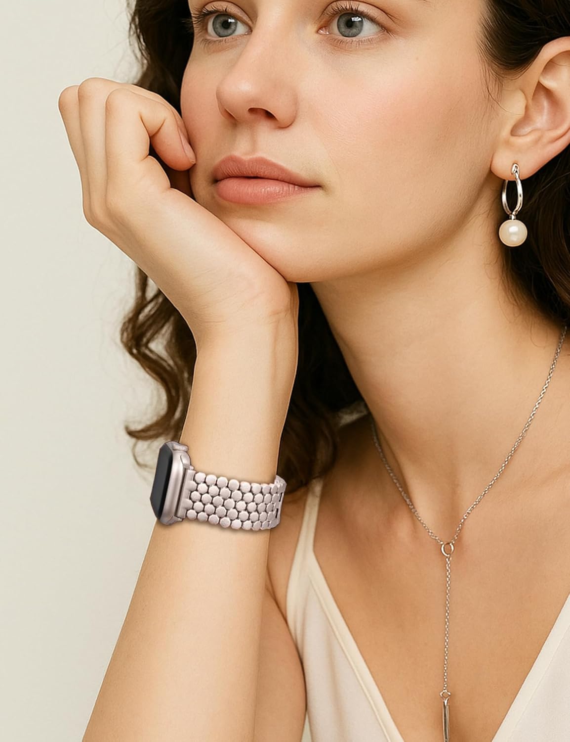 Thumbnail 6 de JJii Sung honeycomb metal band for Apple Watch (38/40/41/42/44/45/46/49mm) – elegant adjustable link bracelet