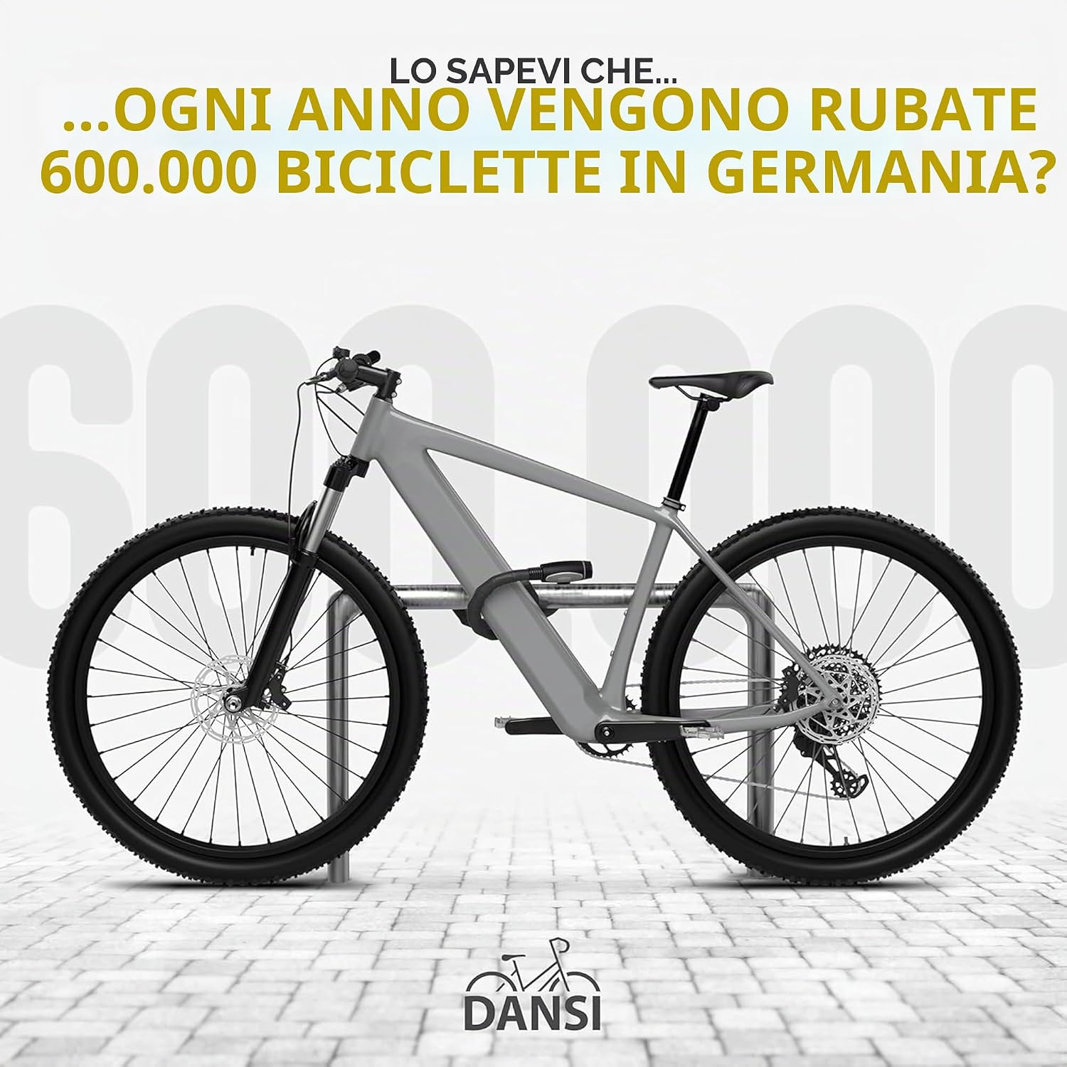 Detalle 2 de DANSI Lucchetto blindato per biciclette con combinazione numerica – 18x850 mm