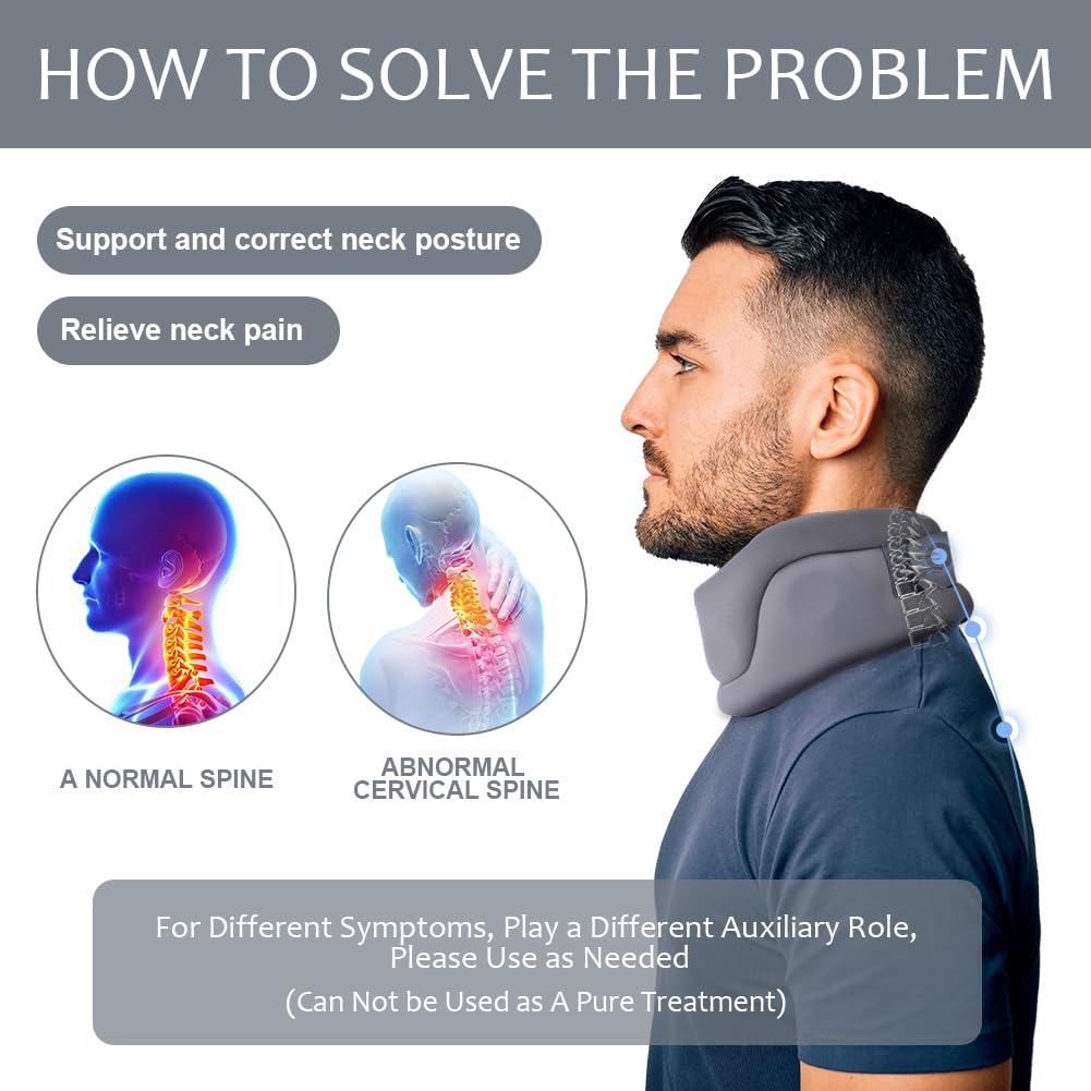 Detalle de ACWOO Collier Cervical – Minerve cervicale douce et réglable pour soulager les douleurs du cou