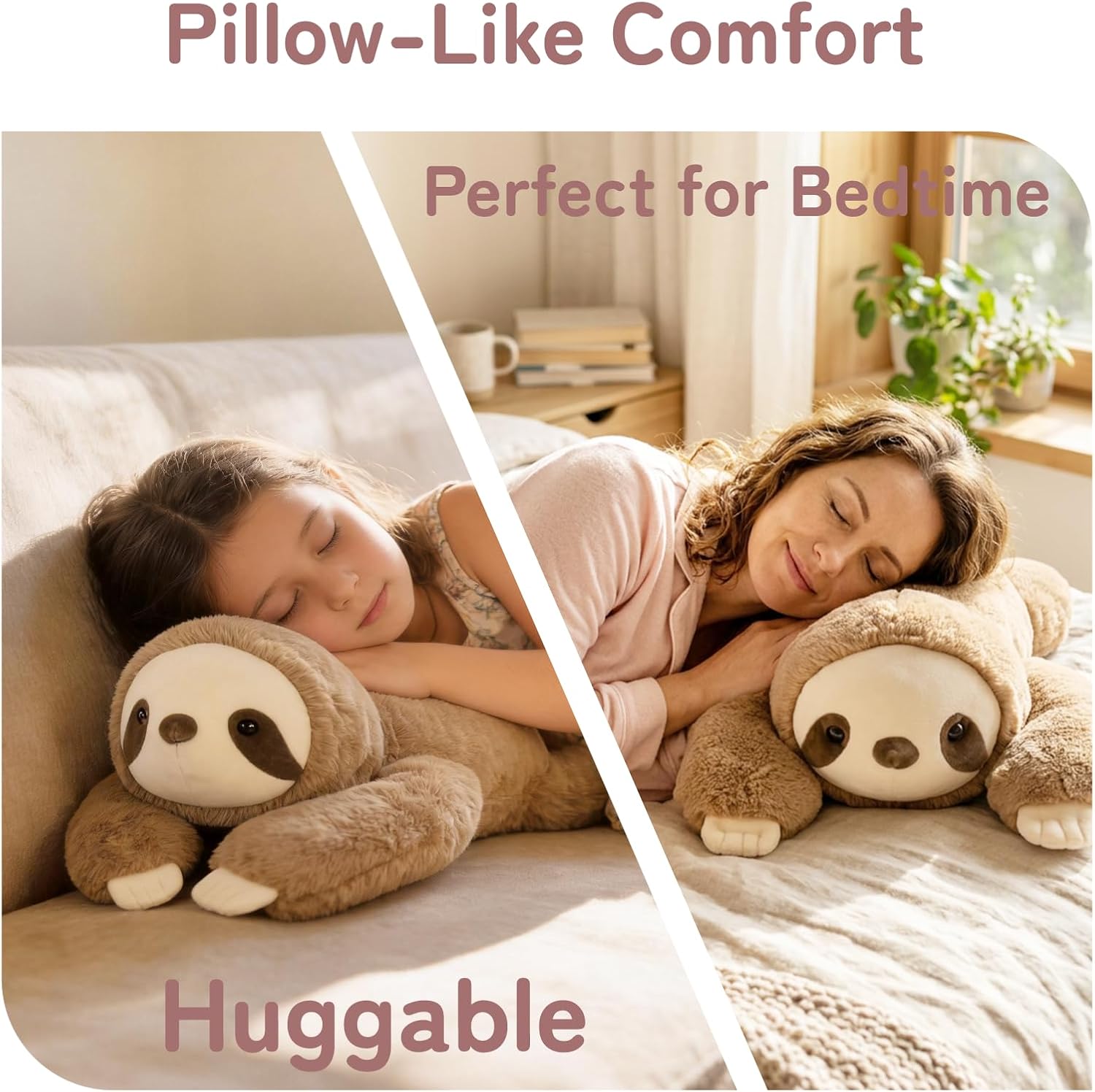 Thumbnail 6 de Niuniu Daddy 20" Weighted Sloth Plush — 3.3 lb Comfort Pillow for All Ages