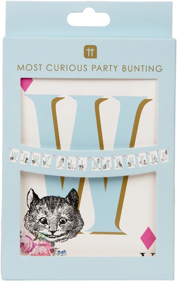 Detalle 2 de Talking Tables TSALICE-V2-BUNT Alice in Wonderland-slinger, dubbelzijdig, 3 m