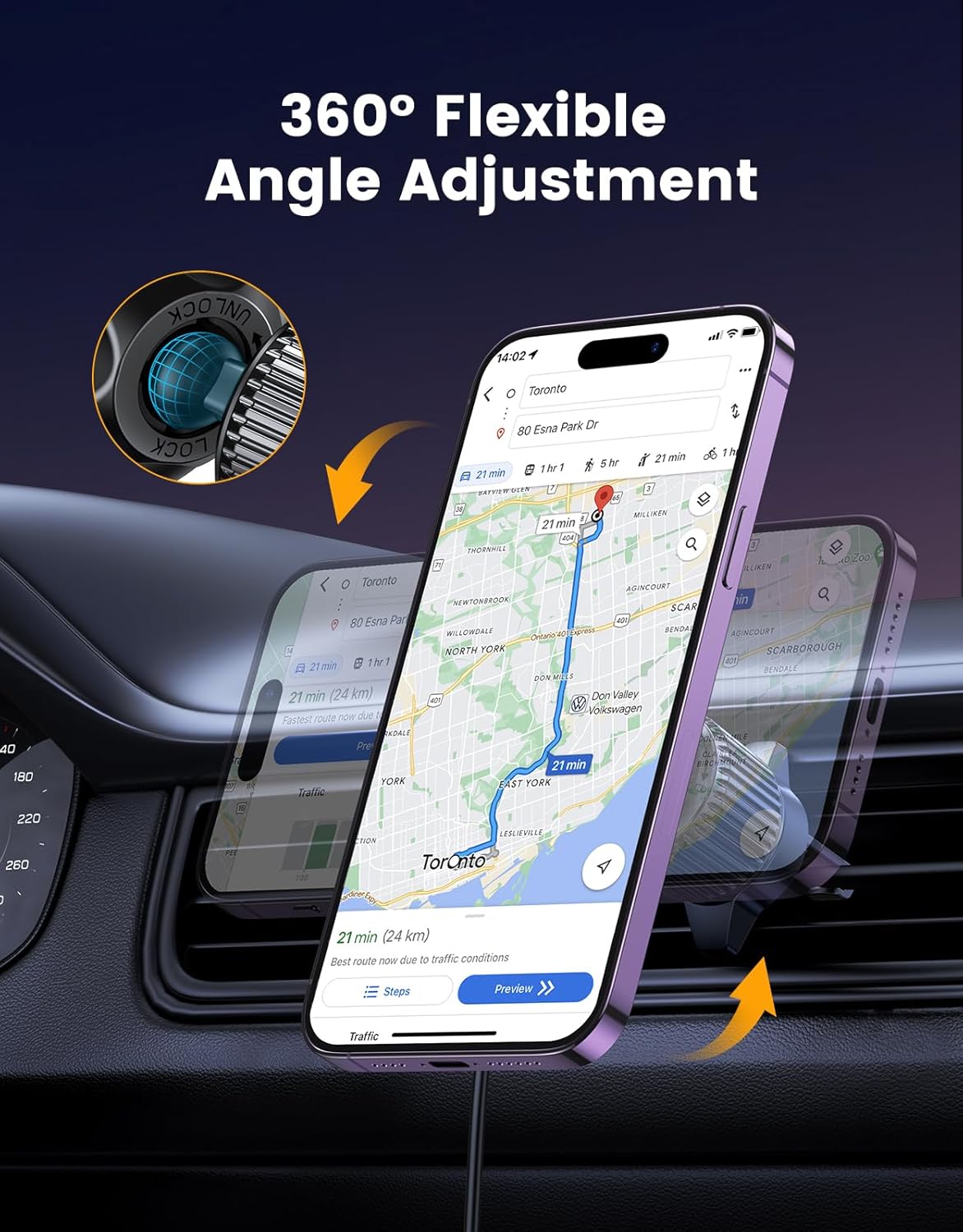 Thumbnail 5 de EOIWUY MagSafe Car Mount 15W Fast Charging